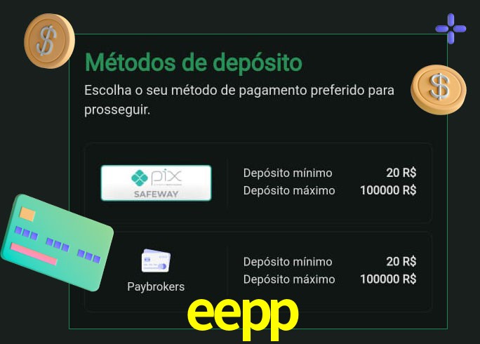 O cassino eepp oferece uma grande variedade de métodos de pagamento